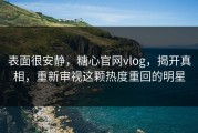 表面很安静，糖心官网vlog，揭开真相，重新审视这颗热度重回的明星