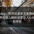 糖心vlog：突然这波关注来得并不偶然，带你深入解析这部让人心动的视频博客