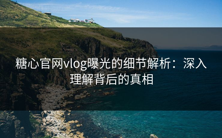 糖心官网vlog曝光的细节解析：深入理解背后的真相