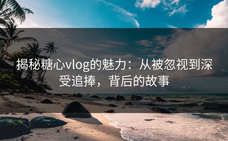 揭秘糖心vlog的魅力：从被忽视到深受追捧，背后的故事