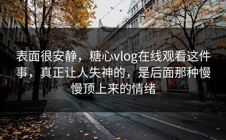 表面很安静，糖心vlog在线观看这件事，真正让人失神的，是后面那种慢慢顶上来的情绪