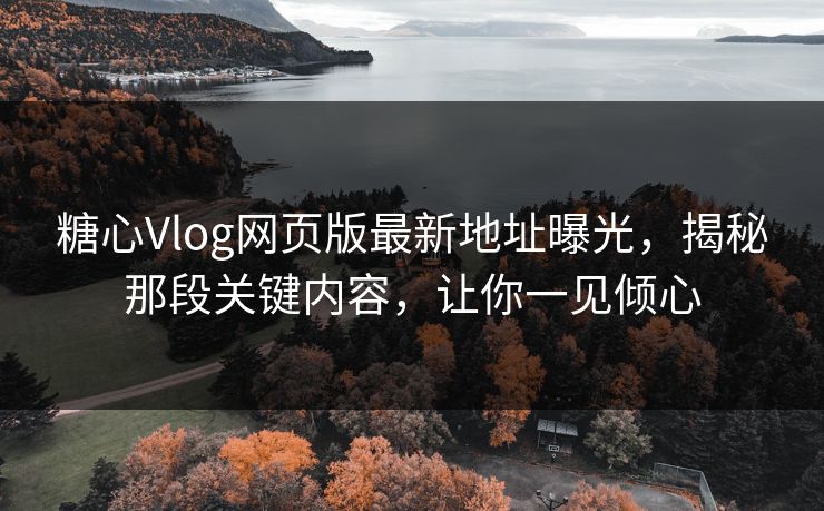 糖心Vlog网页版最新地址曝光，揭秘那段关键内容，让你一见倾心